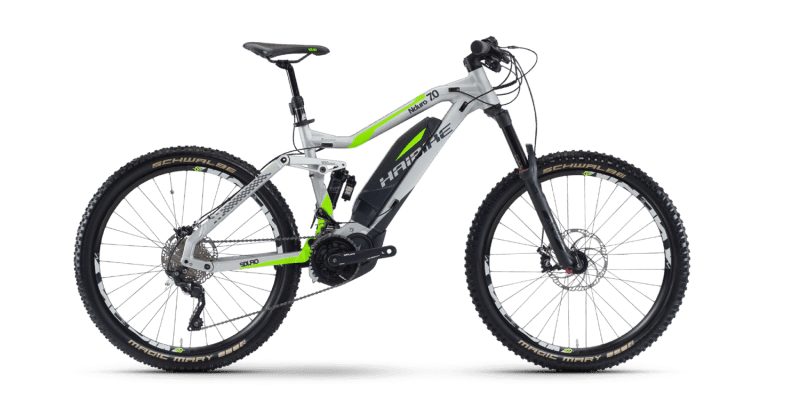 Электровелосипед Haibike Sduro Nduro 7.0 Серебристый с Салатовым original 2017
