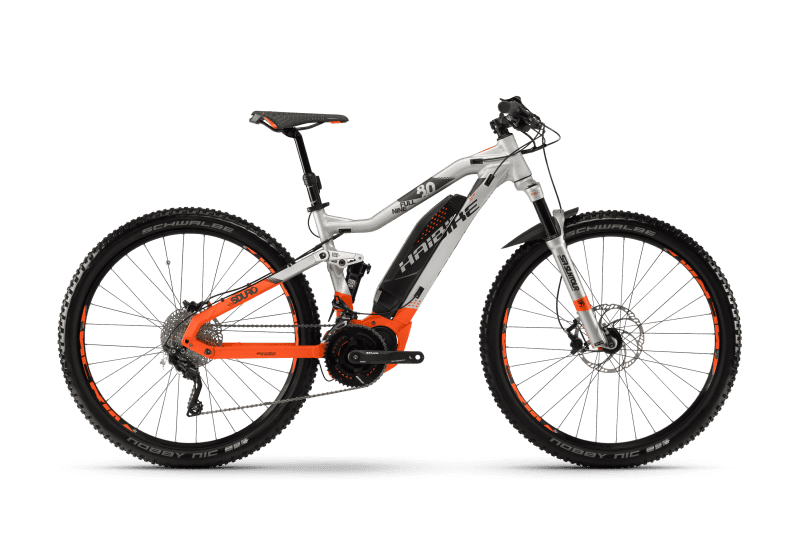 Электровелосипед Haibike Sduro FullNine 8.0 500Wh 20s XT Серебристый с Оранжевым original 2018