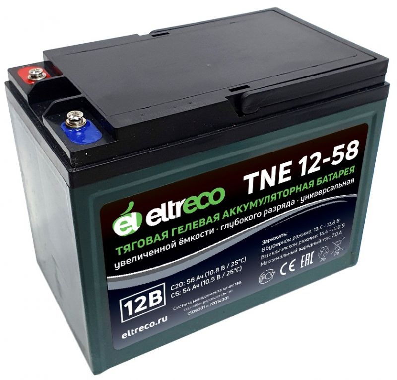 Тяговый аккумулятор Eltreco TNE12-58 (12V52A/H C3)