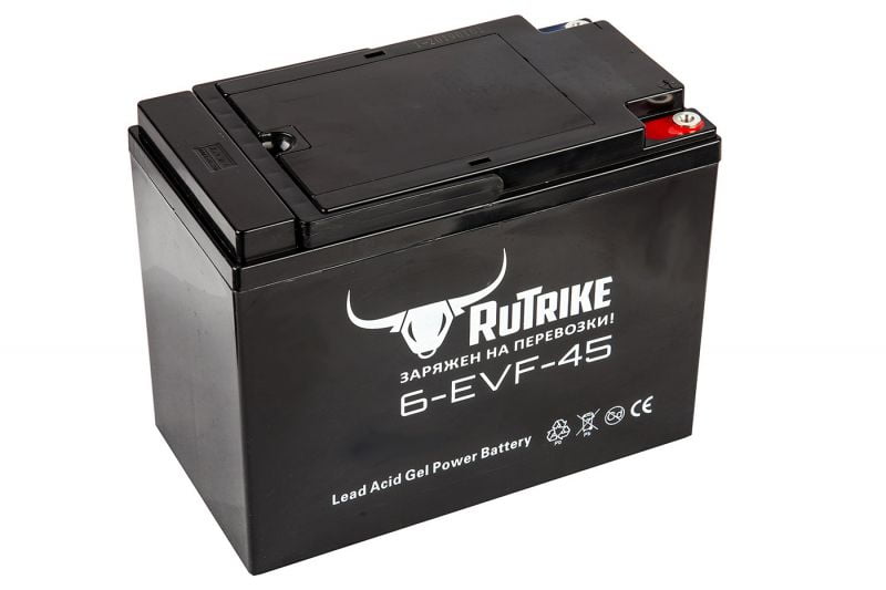 Тяговый гелевый аккумулятор RuTrike 6-EVF-45 (12V45A/H C3)