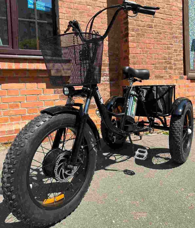 Электровелосипед Fat Trike T PRO с корзиной и гидроизоляцией