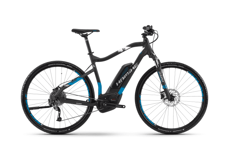 Электровелосипед Haibike Sduro Cross 5.0 men 500Wh 9s Alivio Серый с Голубым original 2017